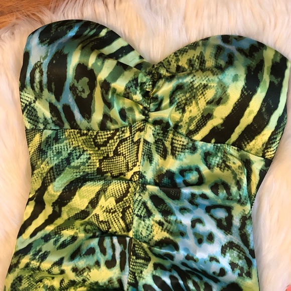 🐆Sexy!🐍 Leopard and snake print strapless dress - Picture 2 of 5